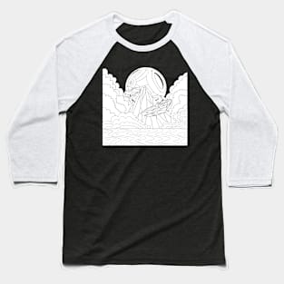 space sharks black and white Baseball T-Shirt